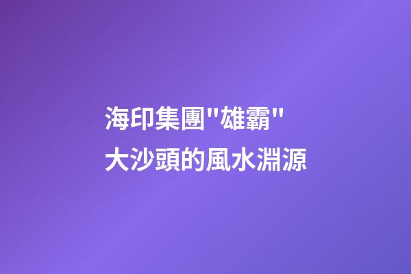 海印集團"雄霸"大沙頭的風水淵源